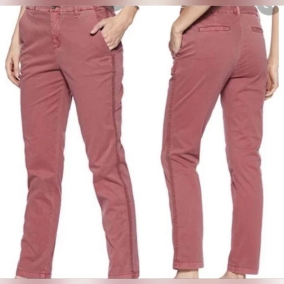 NWOT Gap Girlfriend Twill Stripe Chinos - Mauve Pink - Size 6 - Picture 1 of 5